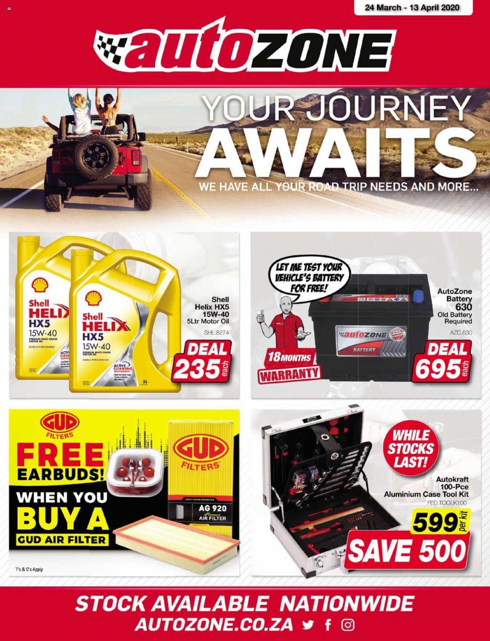 Autozone Specials National Leaflet 24 March 2020