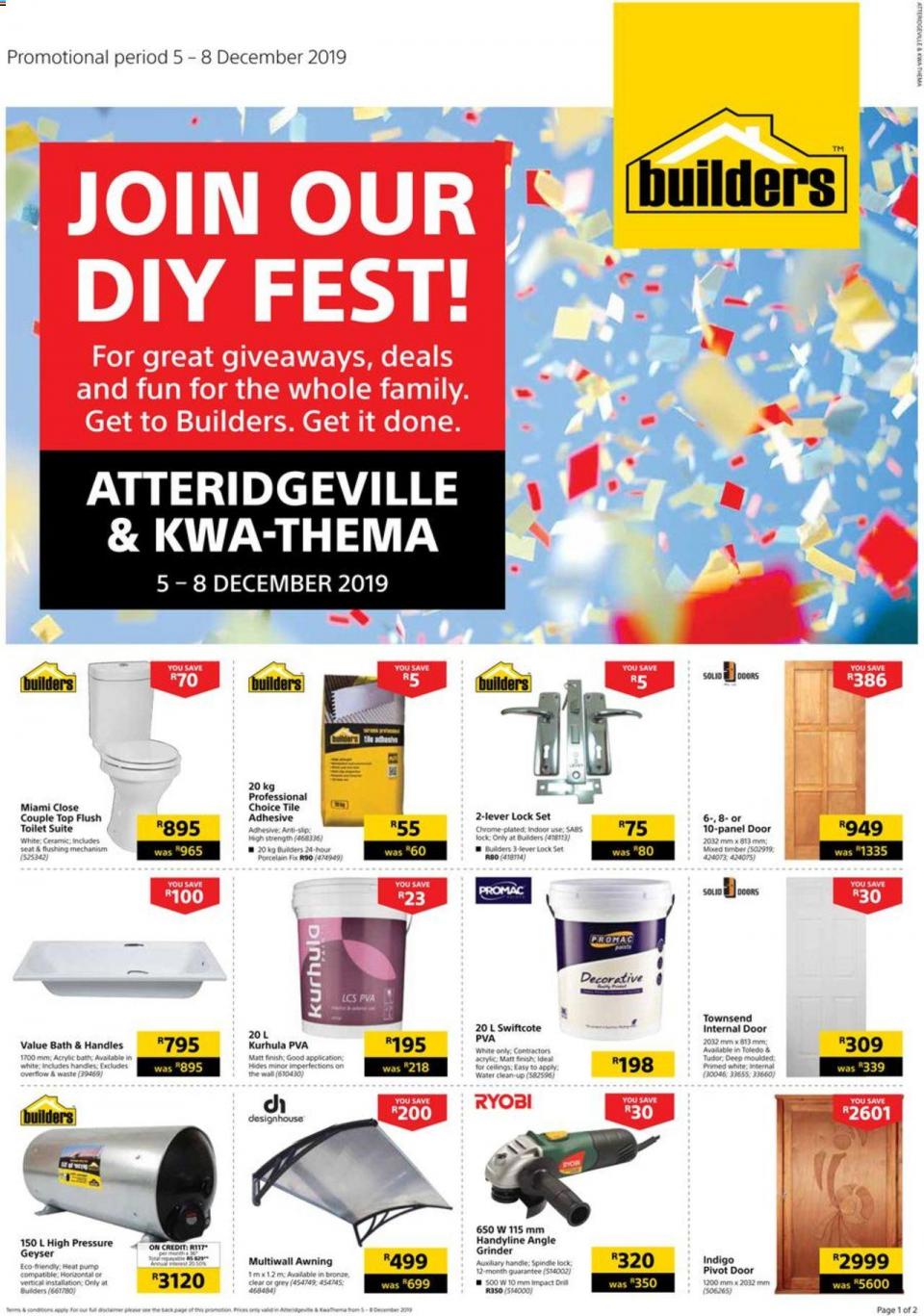 Builders Warehouse Specials Join Our DIY Fest 05 December 2019