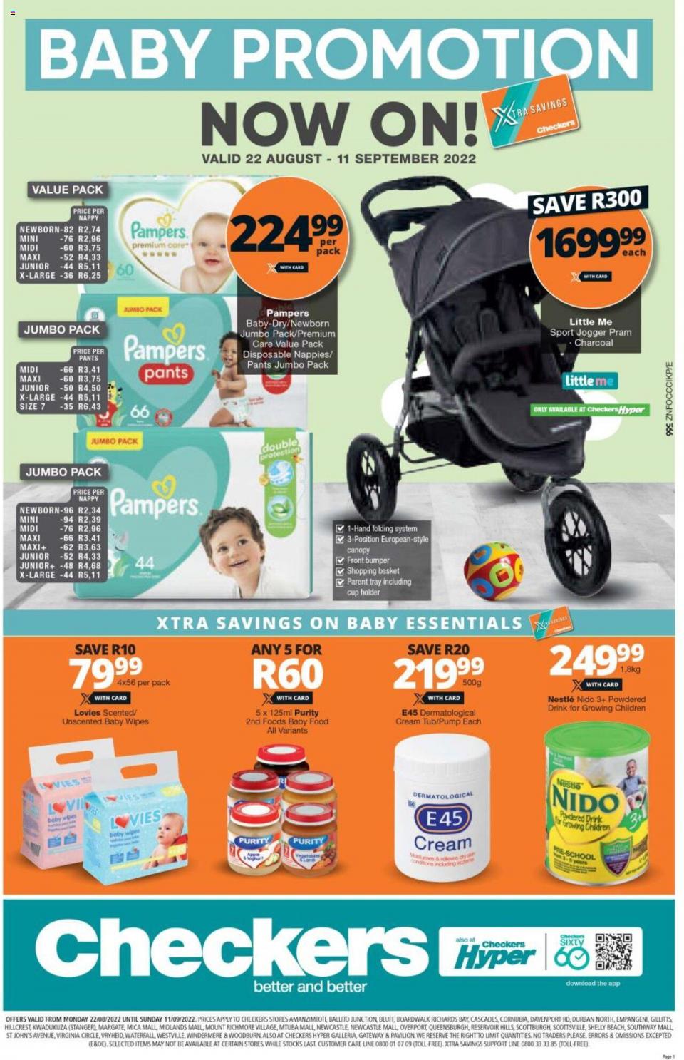 Checkers Specials Baby Promotion 22 Aug – 11 Sep 2022
