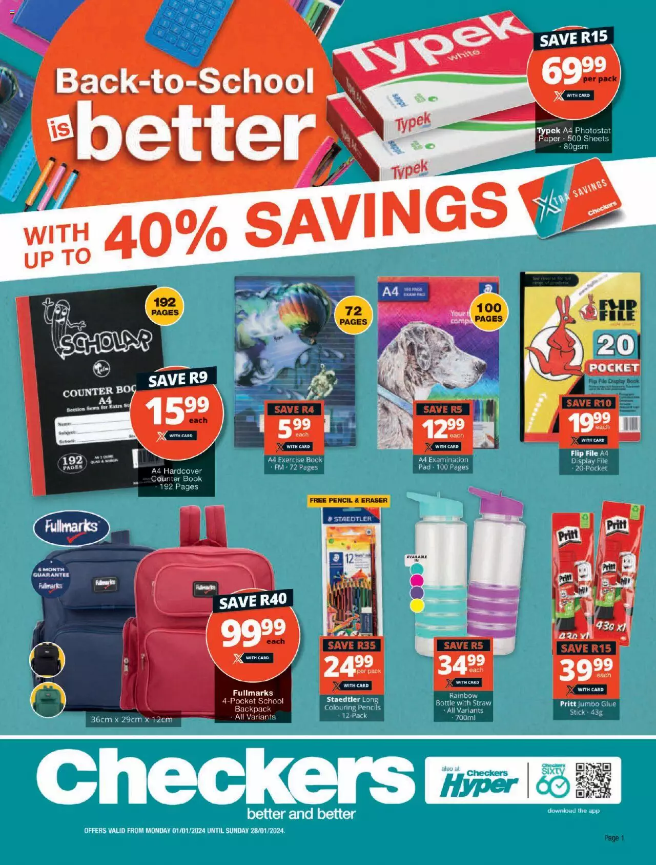 Checkers Specials Back to School 1 – 28 January 2024