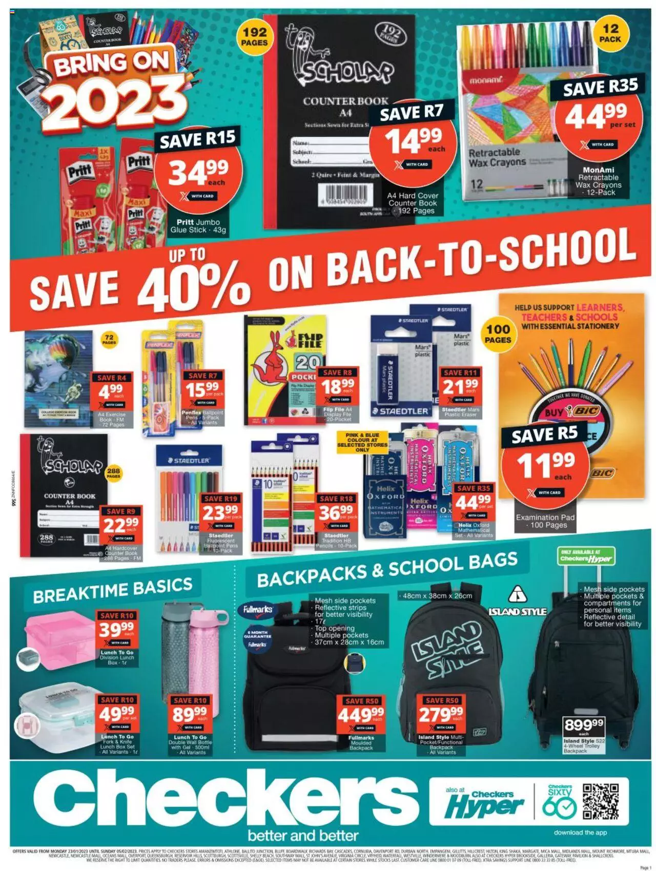 Checkers Specials Back to School Jan 2023