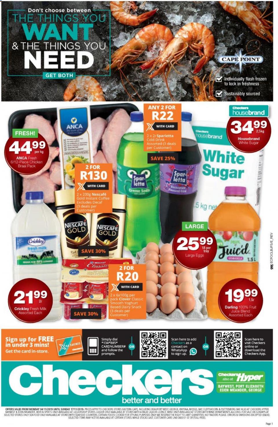 Checkers Specials Eastern Cape Grocery 04 November 2019