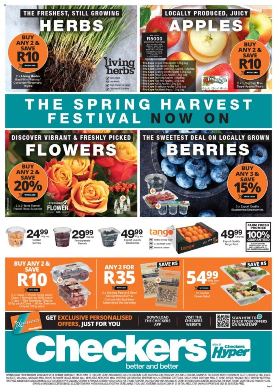 Checkers Specials The Spring Harvest Festival 23 Aug – 5 Aug 2021