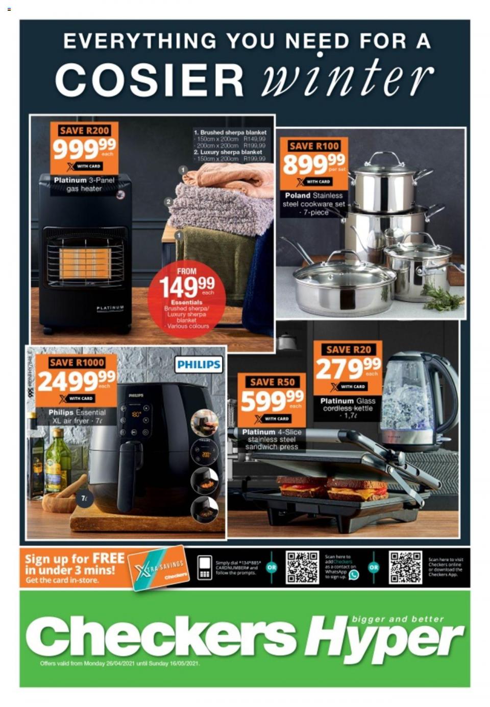 Checkers Specials Winter Needs 26 Apr – 16 May 2021