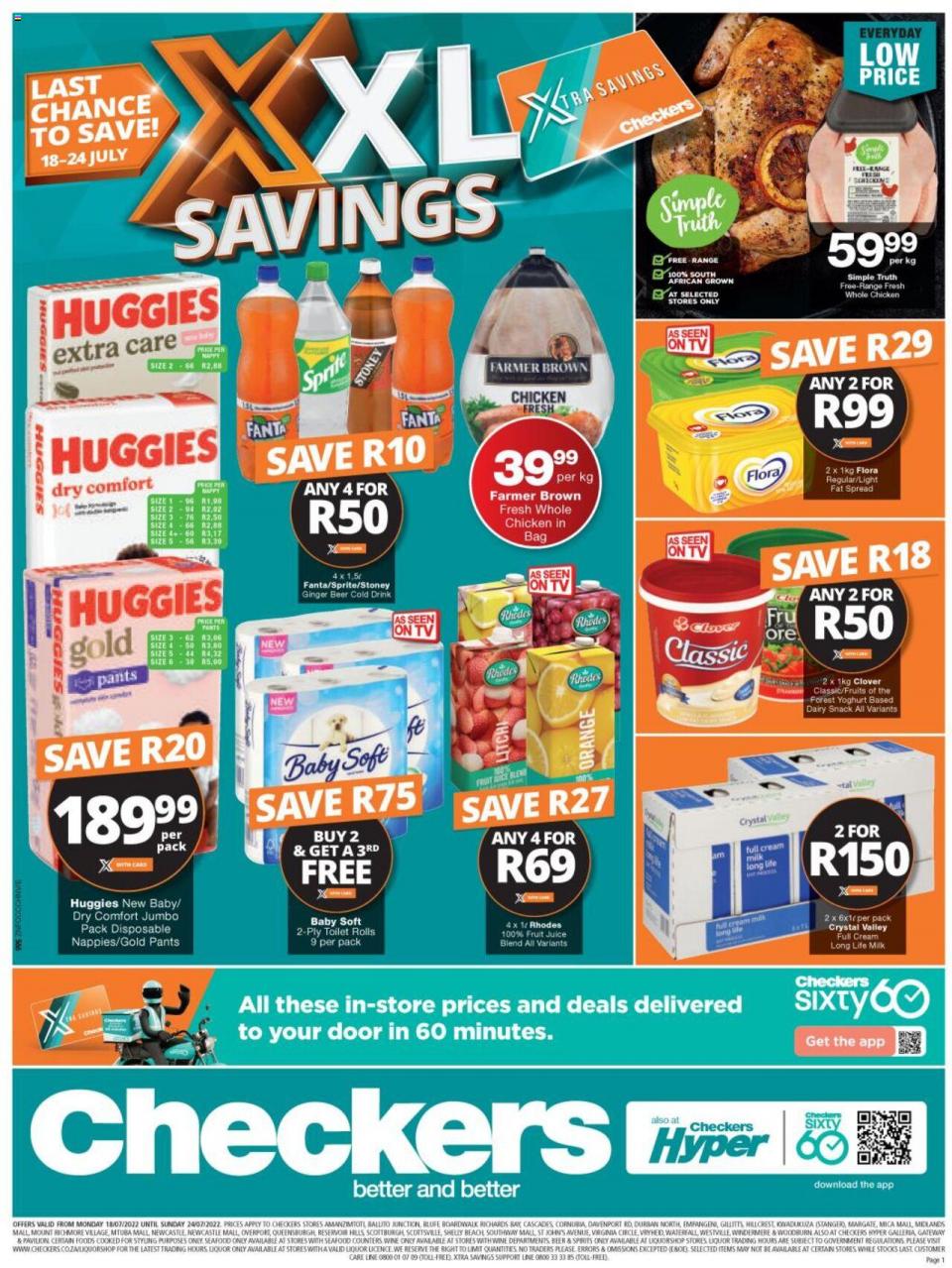Checkers Specials XXL Savings 18 – 24 July 2022