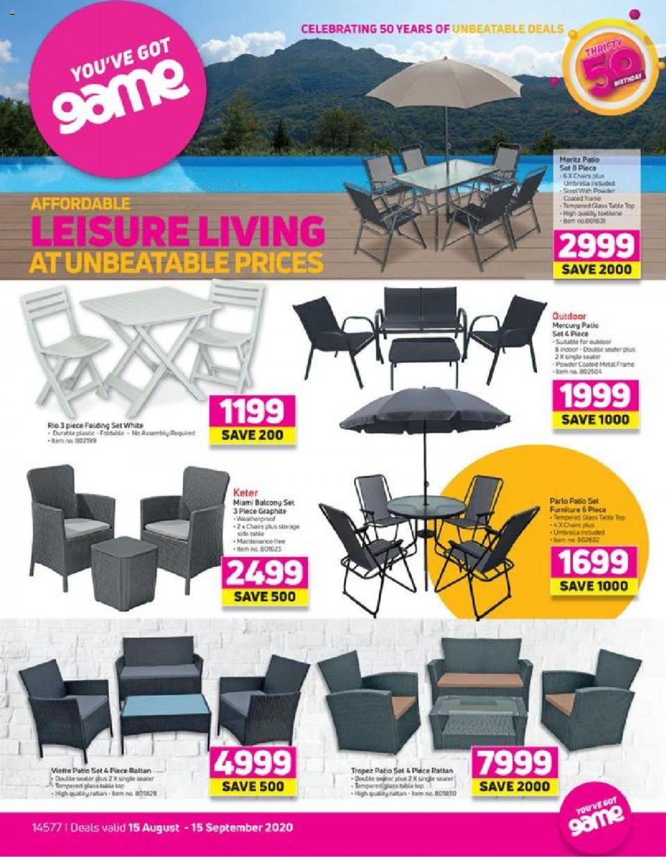 Game Specials Leisure Living 15 August 2020