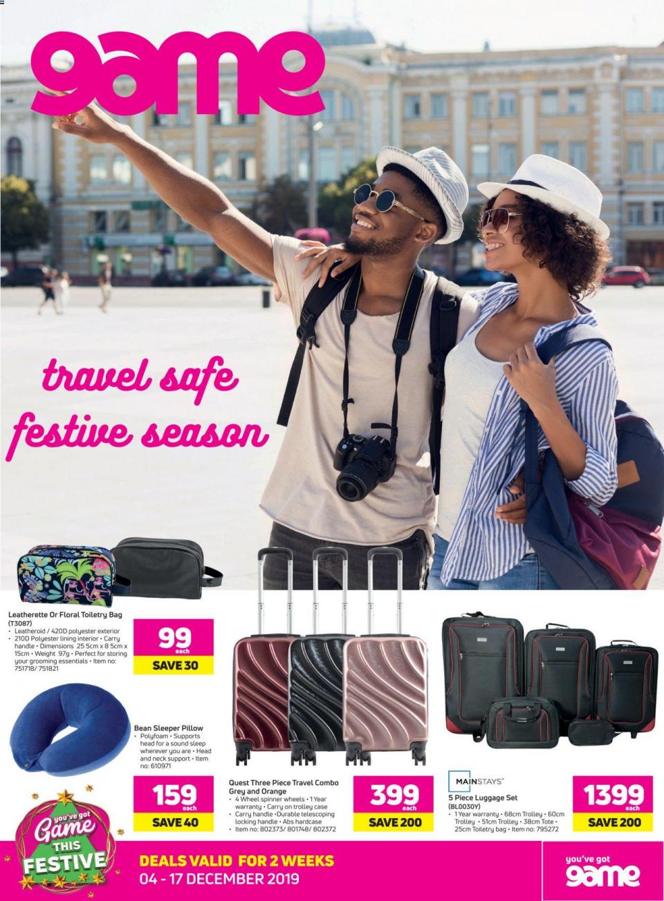 Game Specials Travel Luggage Catalogue 09 December 2019