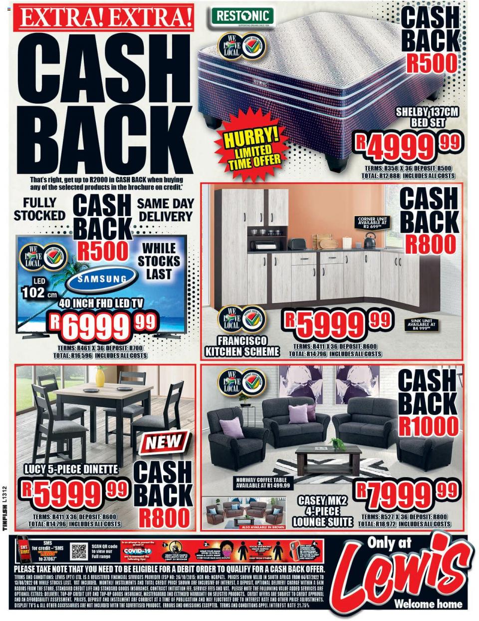 Lewis Catalogue 4 July 2022 | Lewis Specials | Lewis EXTRA CASHBACK