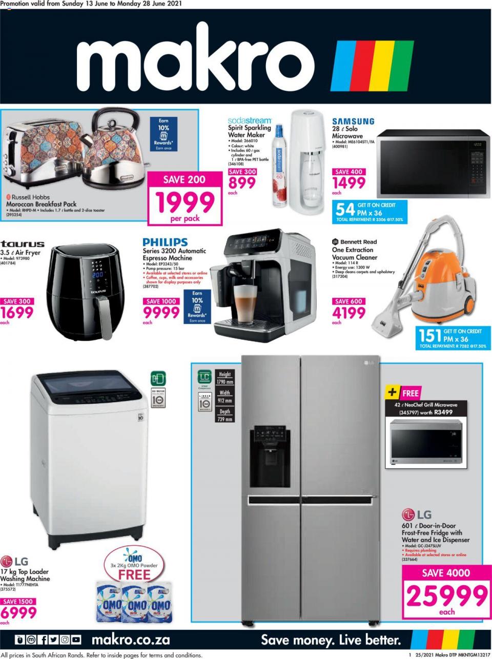 Makro Specials Appliances Sale 13 – 28 June 2021