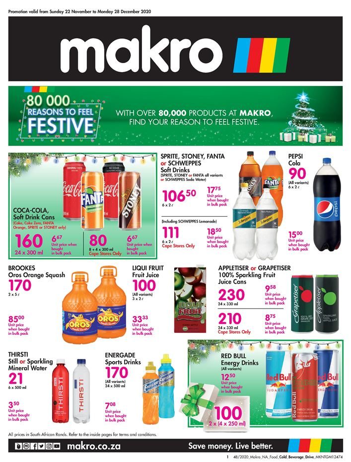 Makro Specials Cold Beverages 22 November 2020