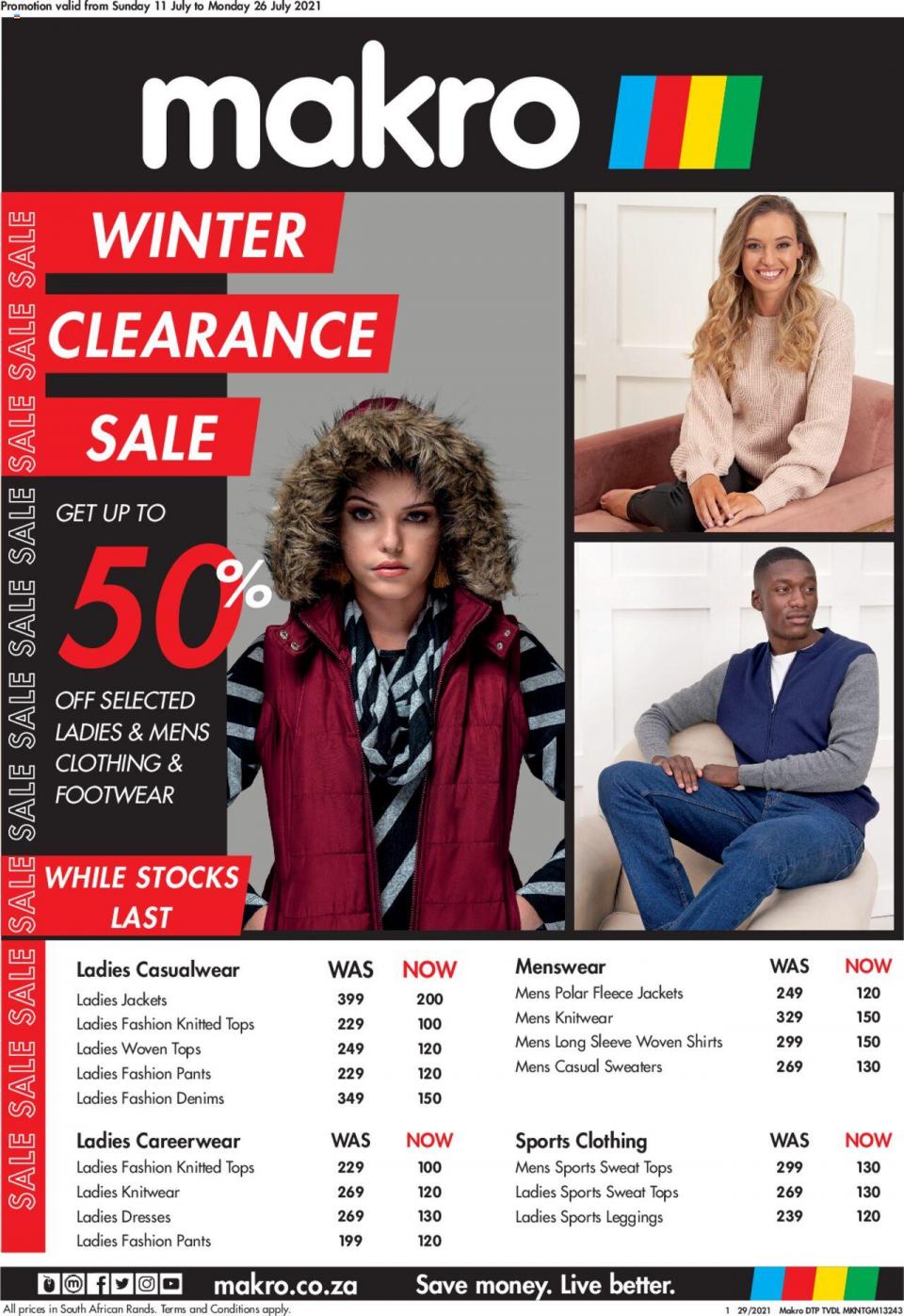 Makro Specials Winter Clearance Clothing 11 – 19 July 2021
