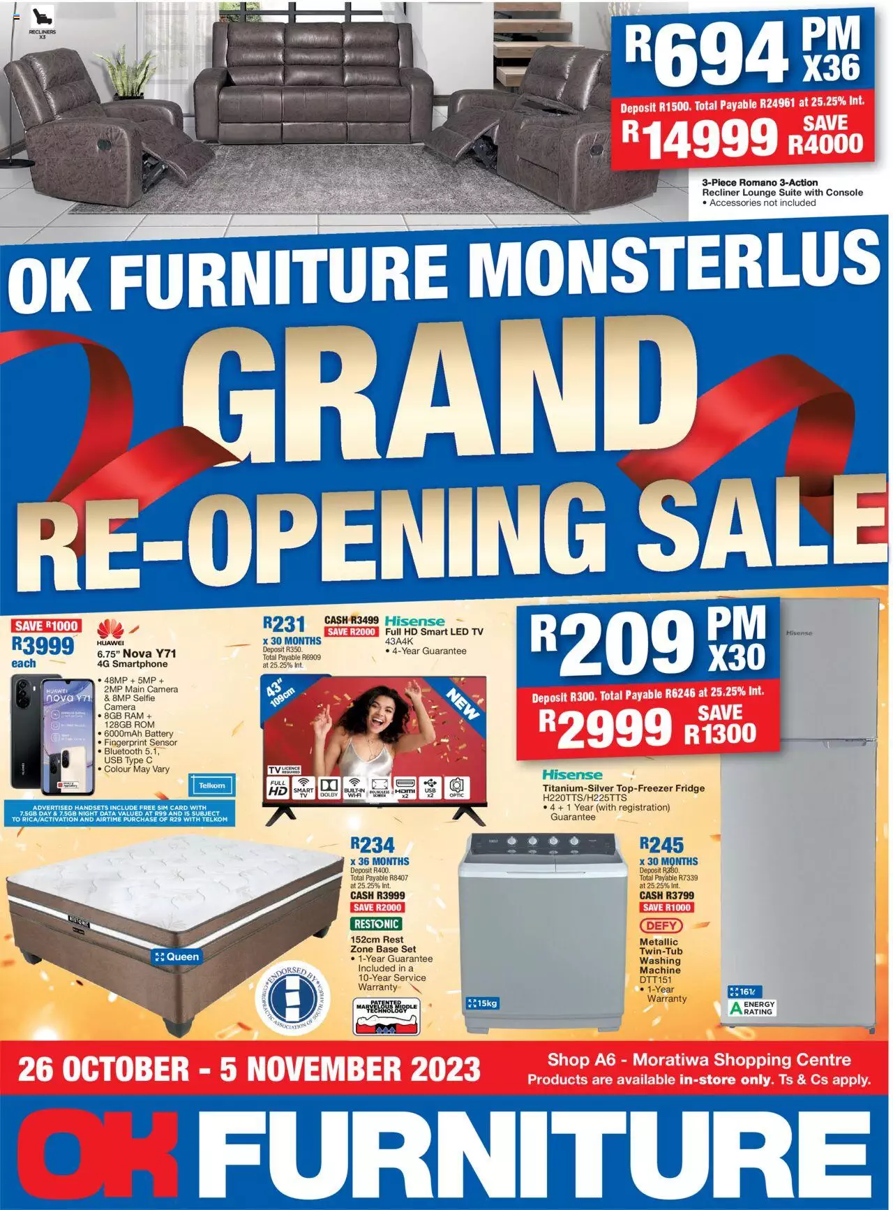 OK Furniture Grand Re-Opening Sale 26 Oct – 5 Nov 2023