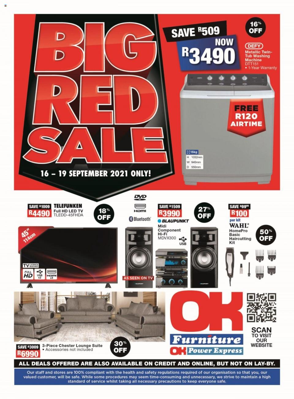 OK Furniture Specials Big Red Sale 16 – 19 September 2021