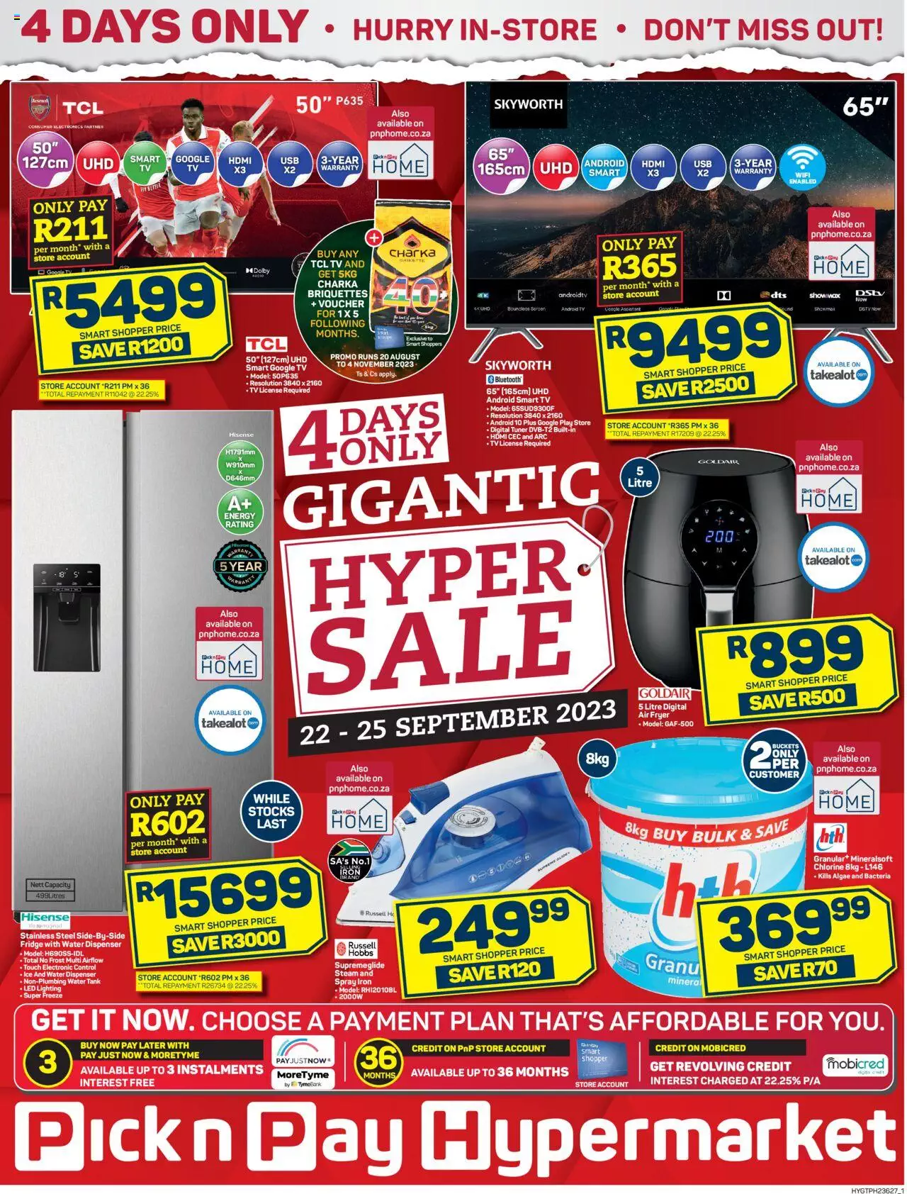 Pick n Pay Gigantic 4 Day Sale 22 – 25 Sep 2023