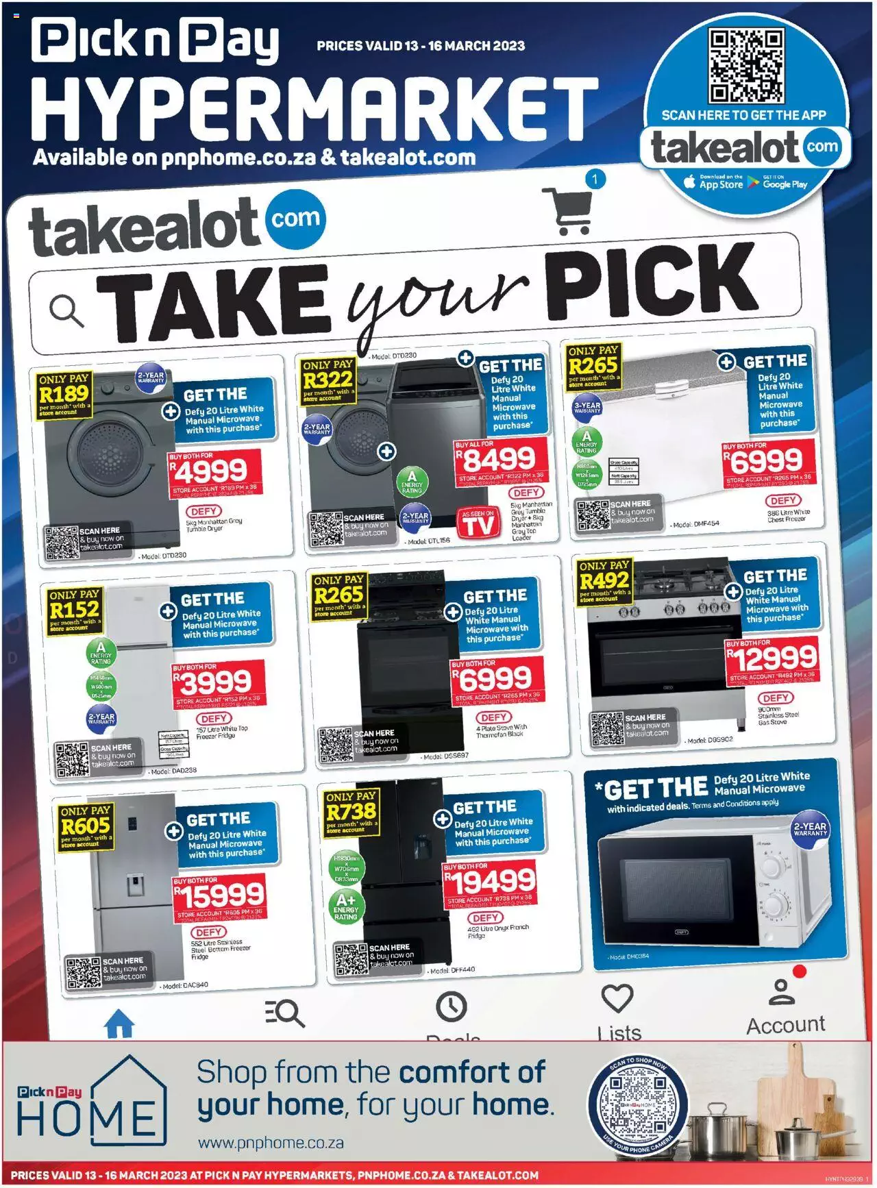 Pick n Pay Hyper Specials Appliances Sale 13 – 16 March 2023