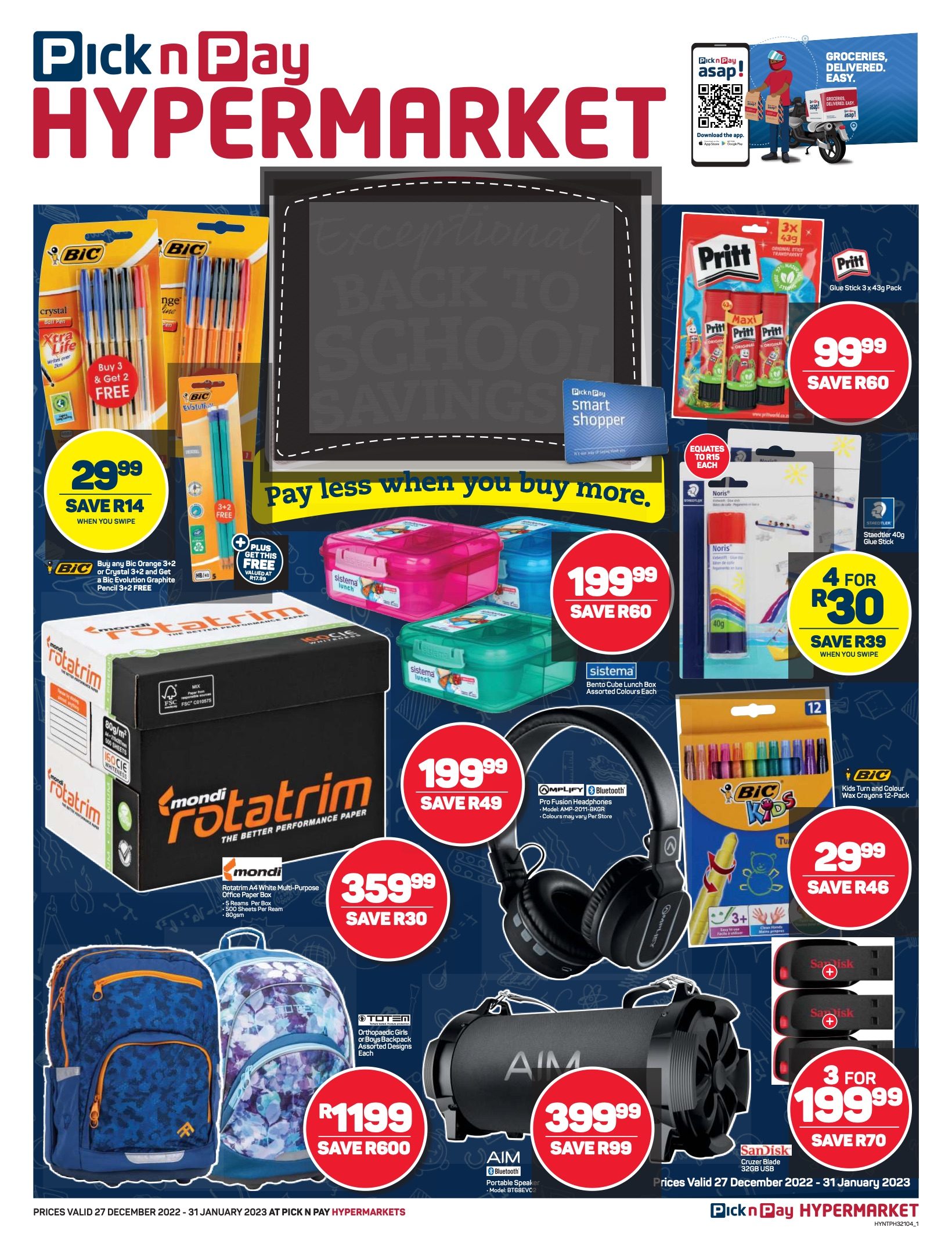 Pick n Pay Specials Back to School Savings Dec 2022