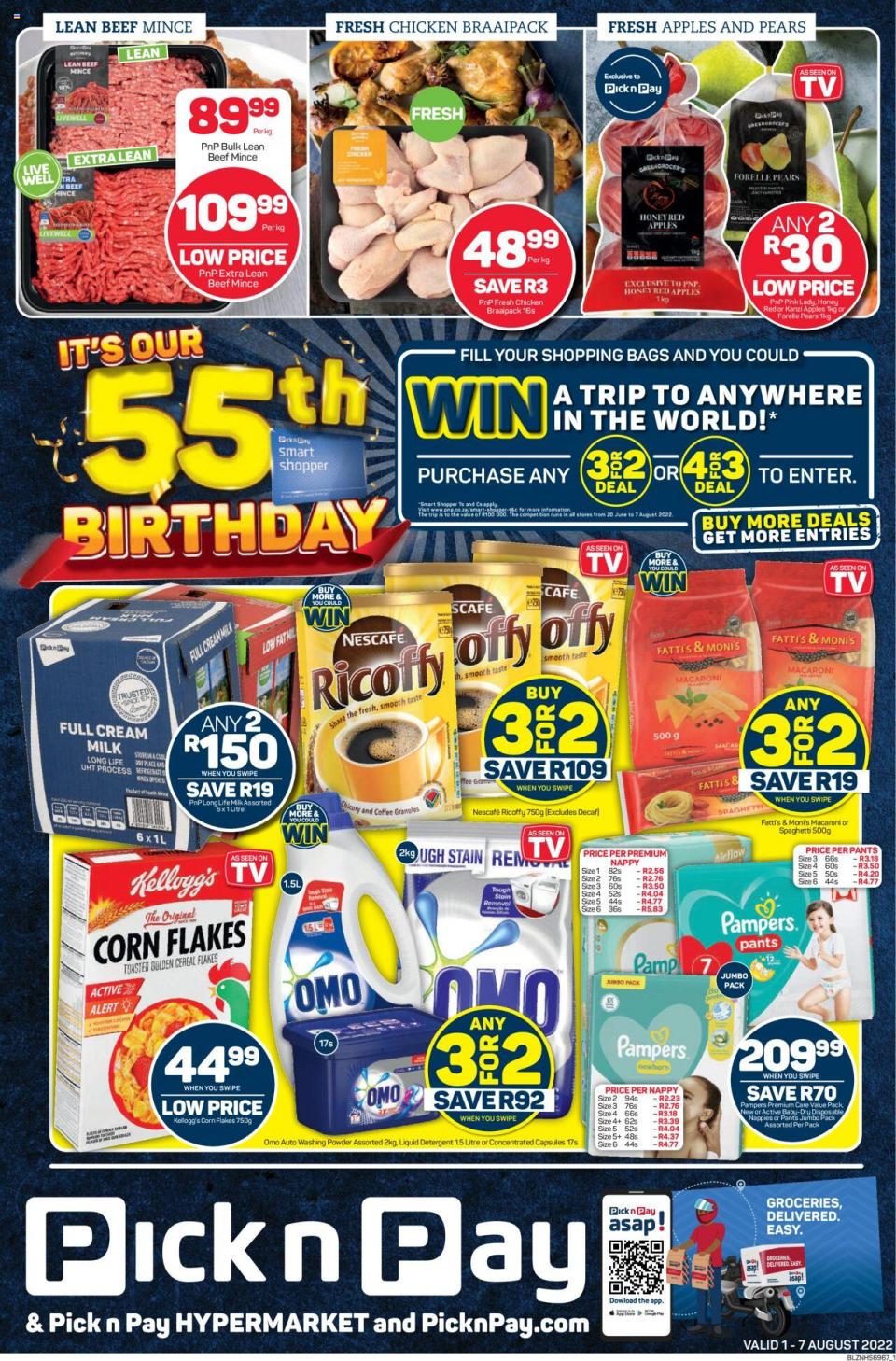 Pick n Pay Specials Birthday Sales 1 – 7 August 2022