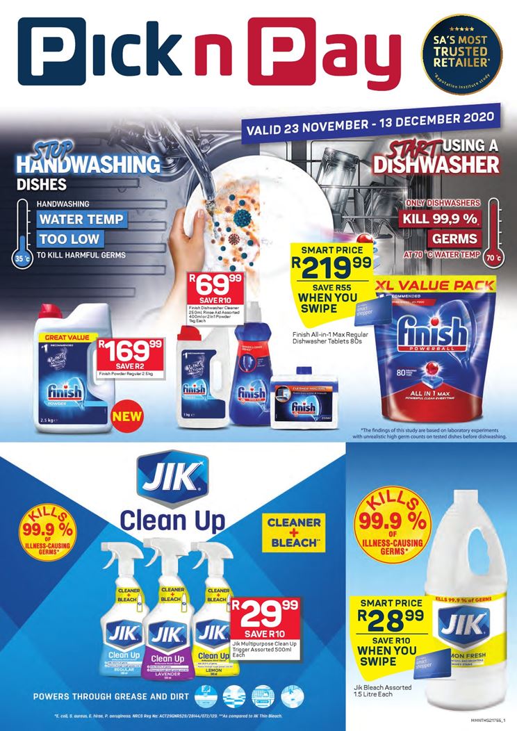 Pick n Pay Specials Cleaning Essentials 23 November 2020