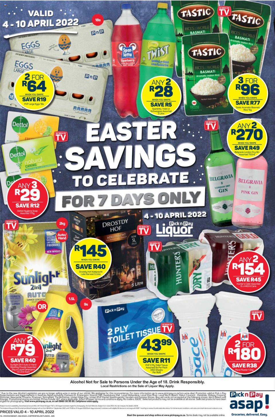Pick n Pay Specials Easter Savings 4 – 10 April 2022