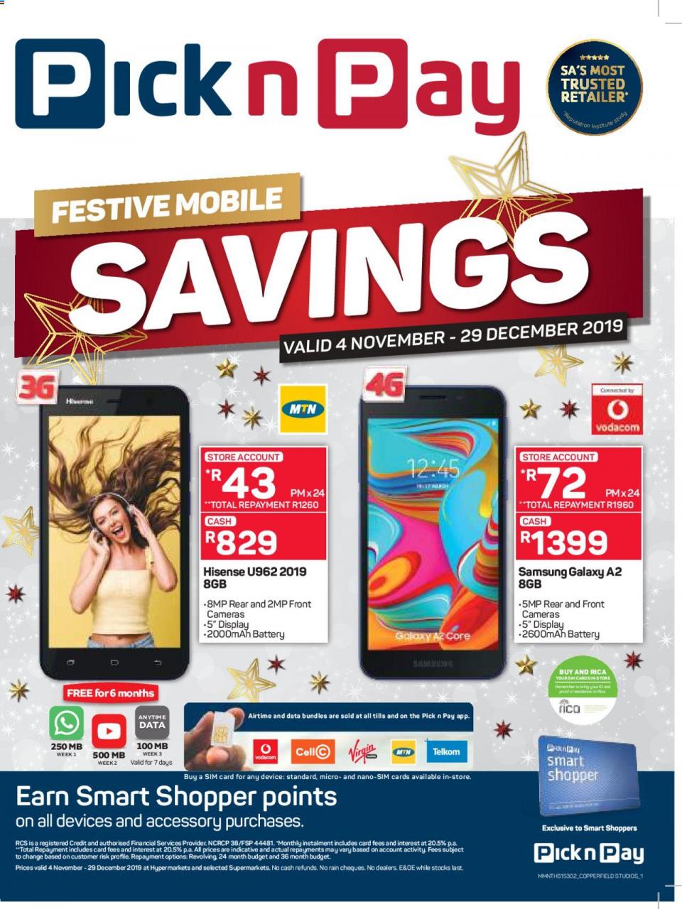 Pick n Pay Specials Festive Mobile Savings 04 November 2019