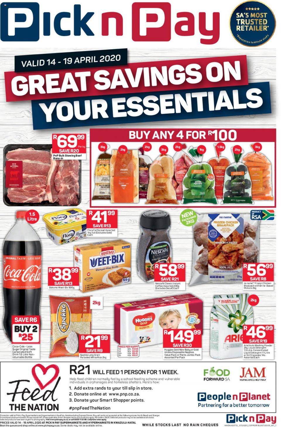 Pick n Pay Specials Great Savings Essentials 14 April 2020