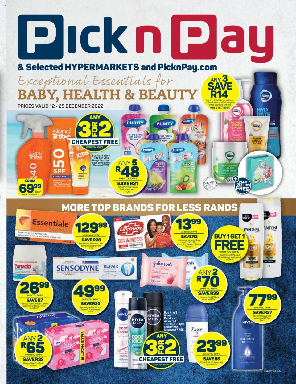 Pick n Pay Specials Health and Beauty 12 – 25 Dec 2022