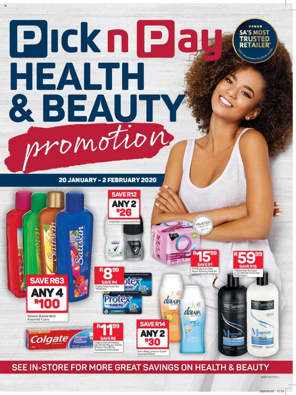 Pick n Pay Specials Health & Beauty 20 January 2020