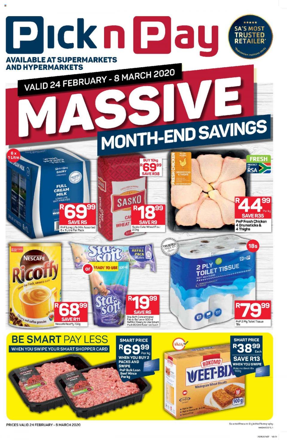 Pick n Pay Specials Massive Month-End Savings 24 February 2020
