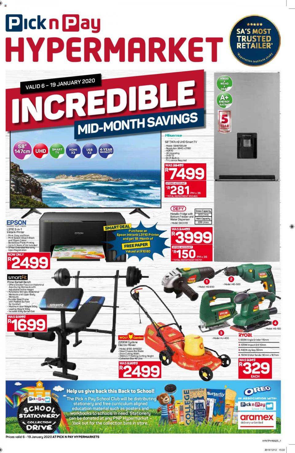 Pick n Pay Specials Mid-Month Savings HYPERMARKET 7 January 2020