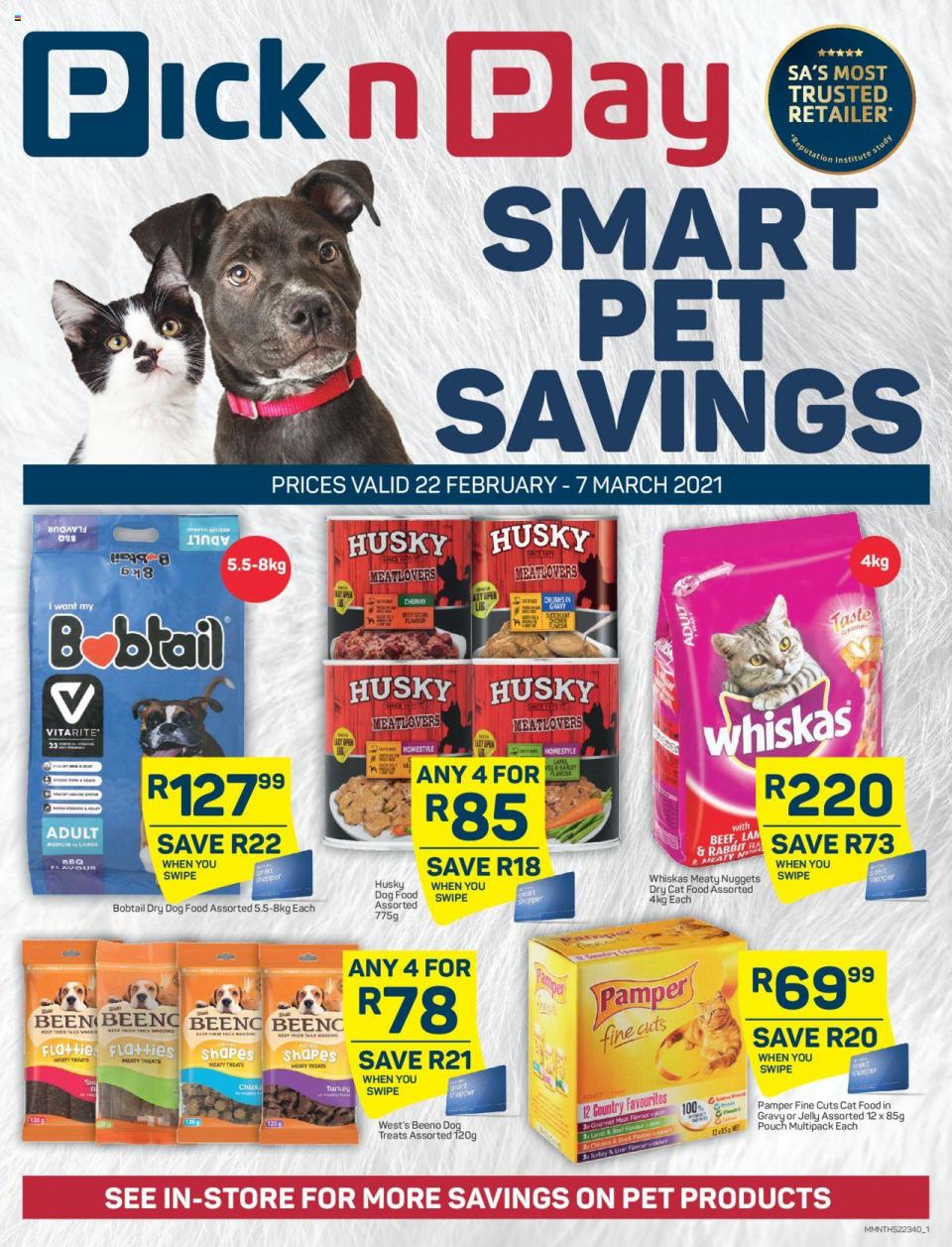 Pick n Pay Specials Pet Savings 22 February 2021