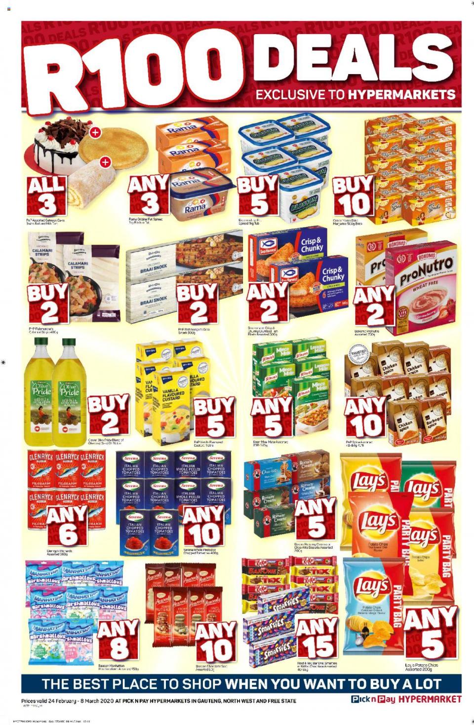 Pick N Pay Specials R100 Deals 24 February 2020