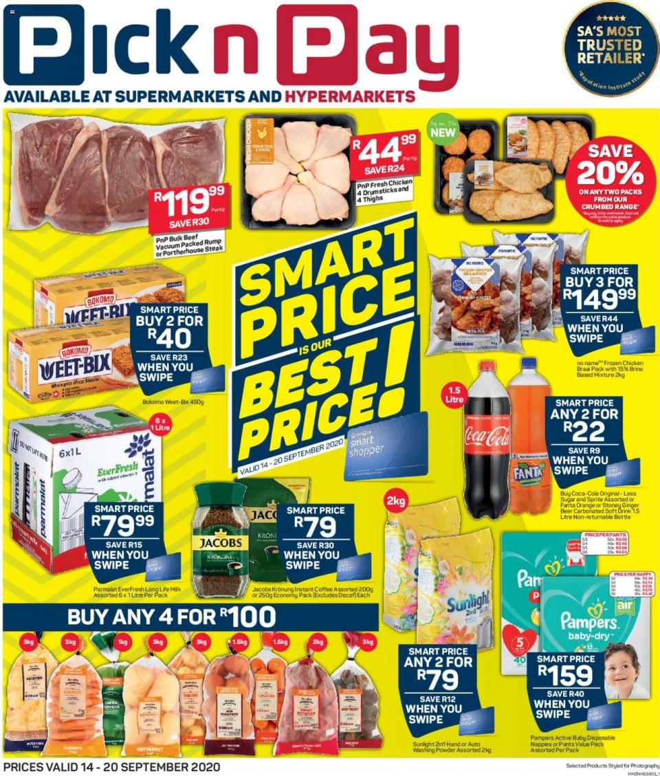 Pick n Pay Specials Smart Price 14 September 2020