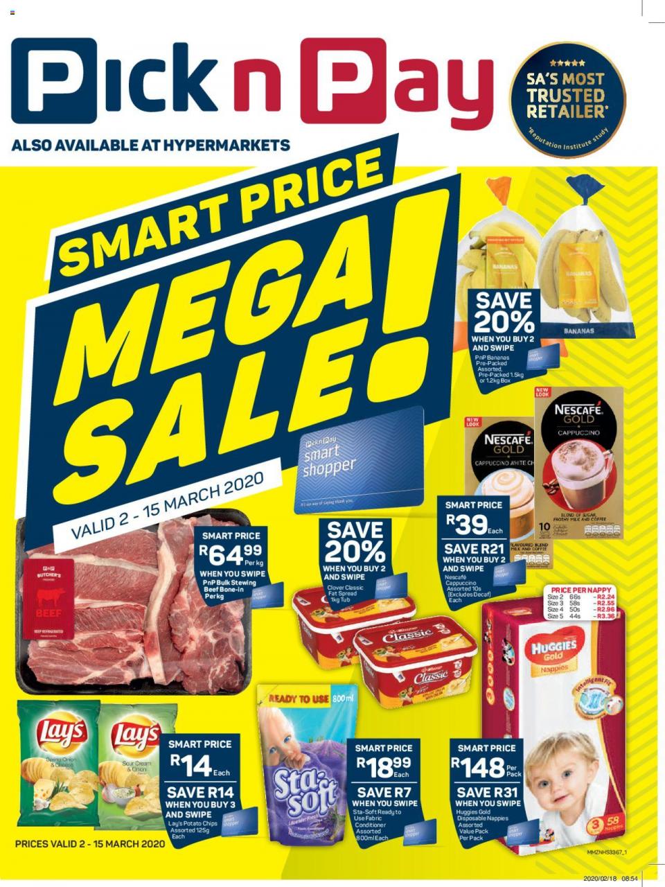 Pick n Pay Specials Smart Price Mega Sale 2 March 2020