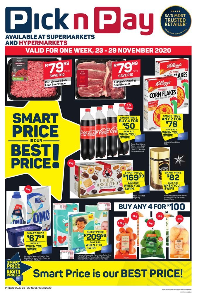 Pick n Pay Specials Smart Prices 23 November 2020