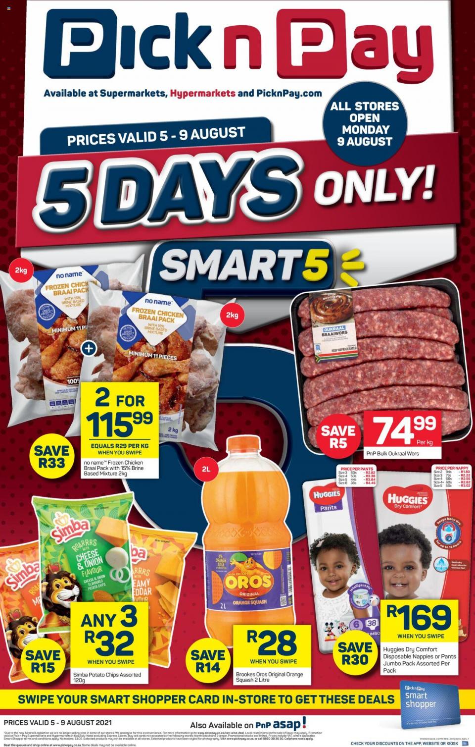 Pick n Pay Specials Smart5 Sale 5 – 9 August 2021