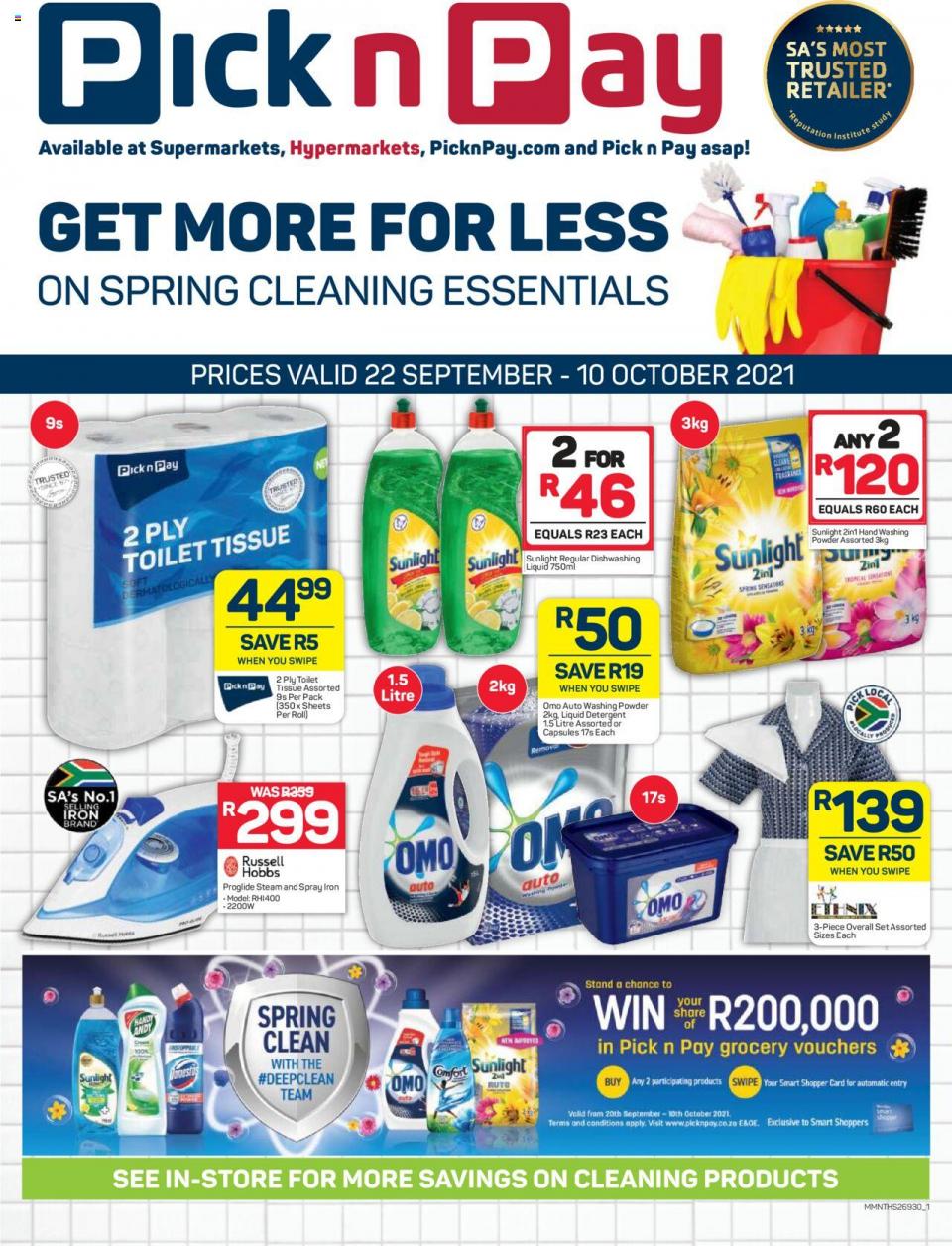 Pick n Pay Specials Spring Clean 22 Sep – 10 Oct 2021