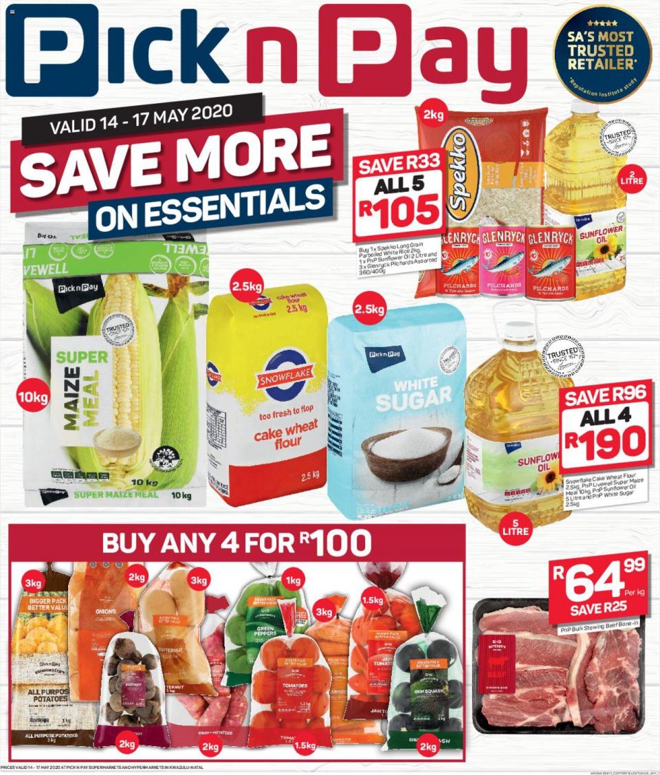 Pick n Pay Specials This Weekend 14 May 2020