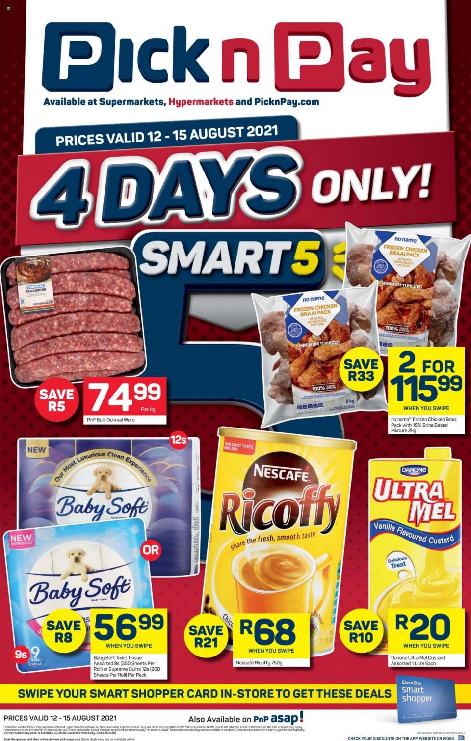 Pick n Pay Specials Weeked Deals 12 – 15 August 2021