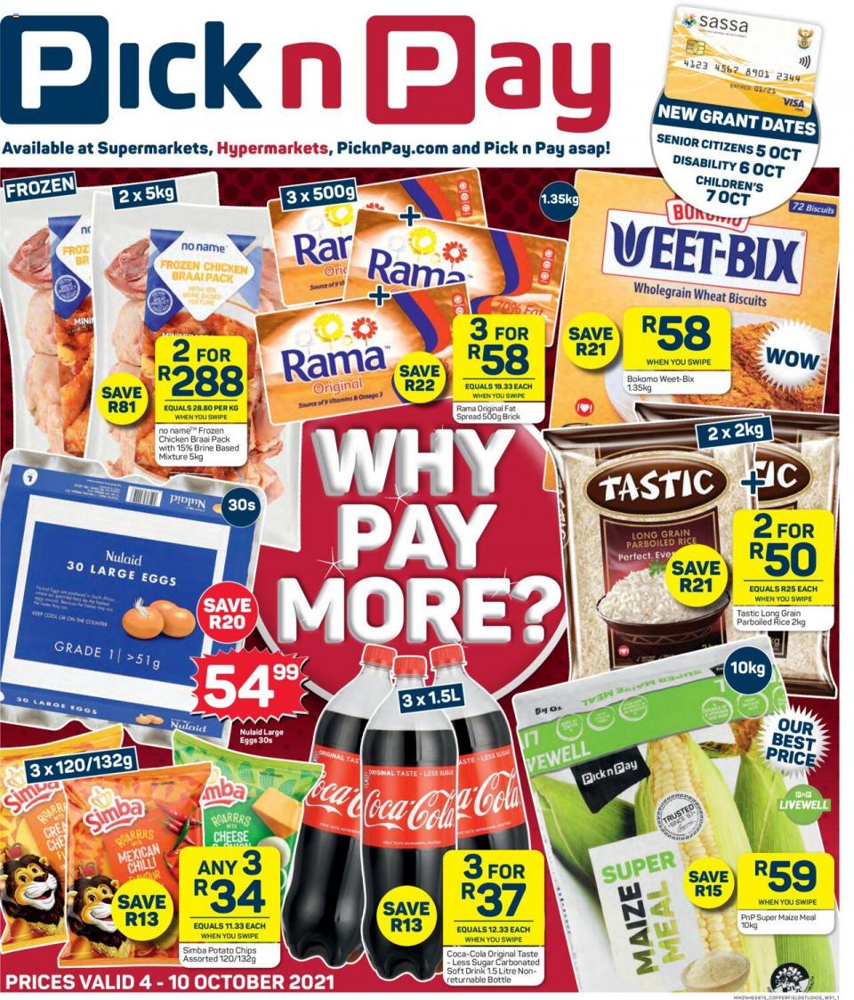 Pick n Pay Specials Why Pay More 4 – 10 October 2021