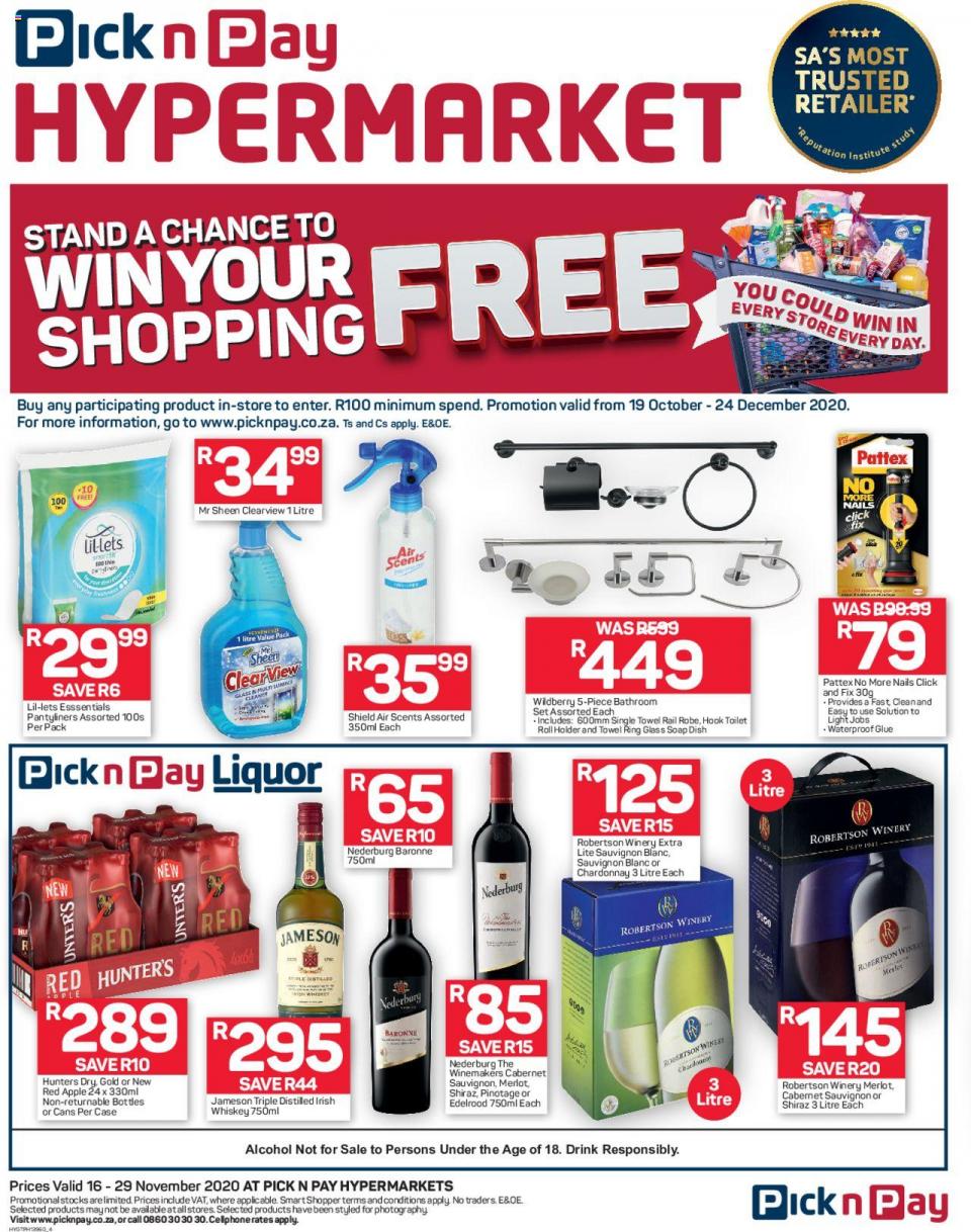 Pick n Pay Specials Win your Shopping 16 November 2020