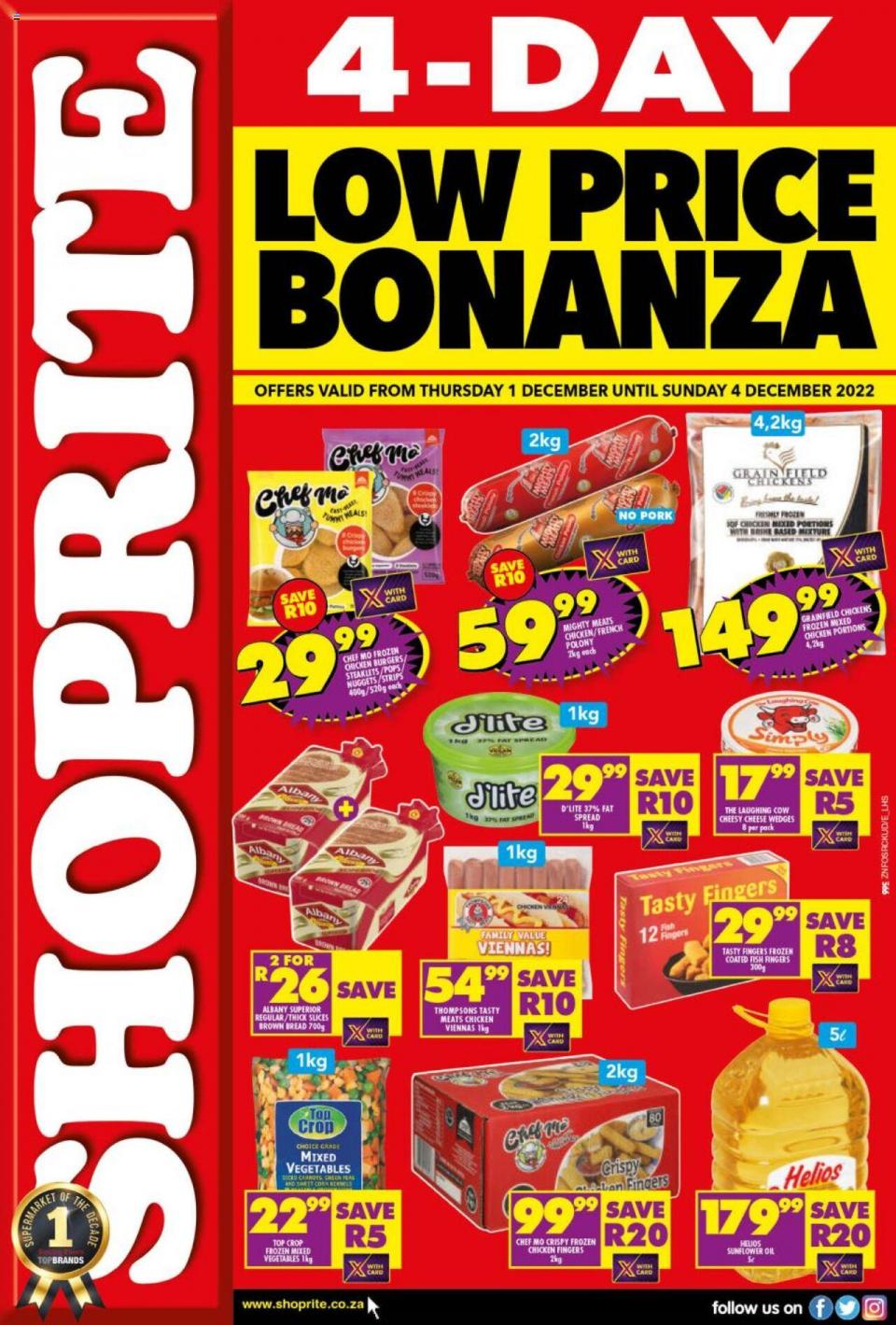 Shoprite Specials 1 December 2022 | Shoprite Catalogue | 4-Day Bonanza