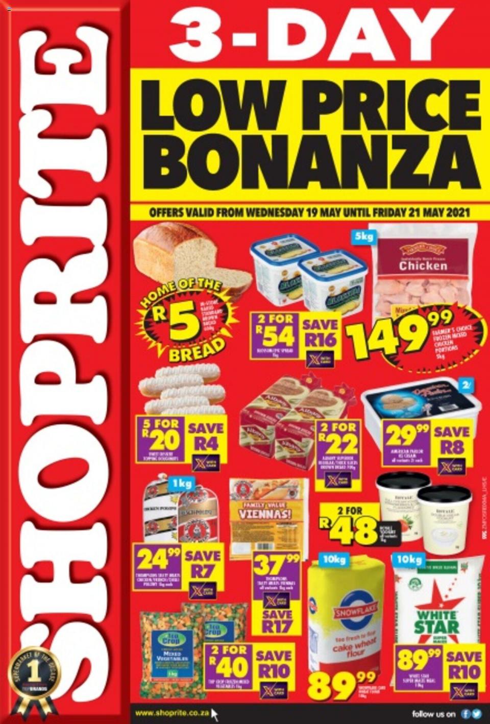 Shoprite Specials 3-Day Low Price Bonanza 19 – 21 May 2021