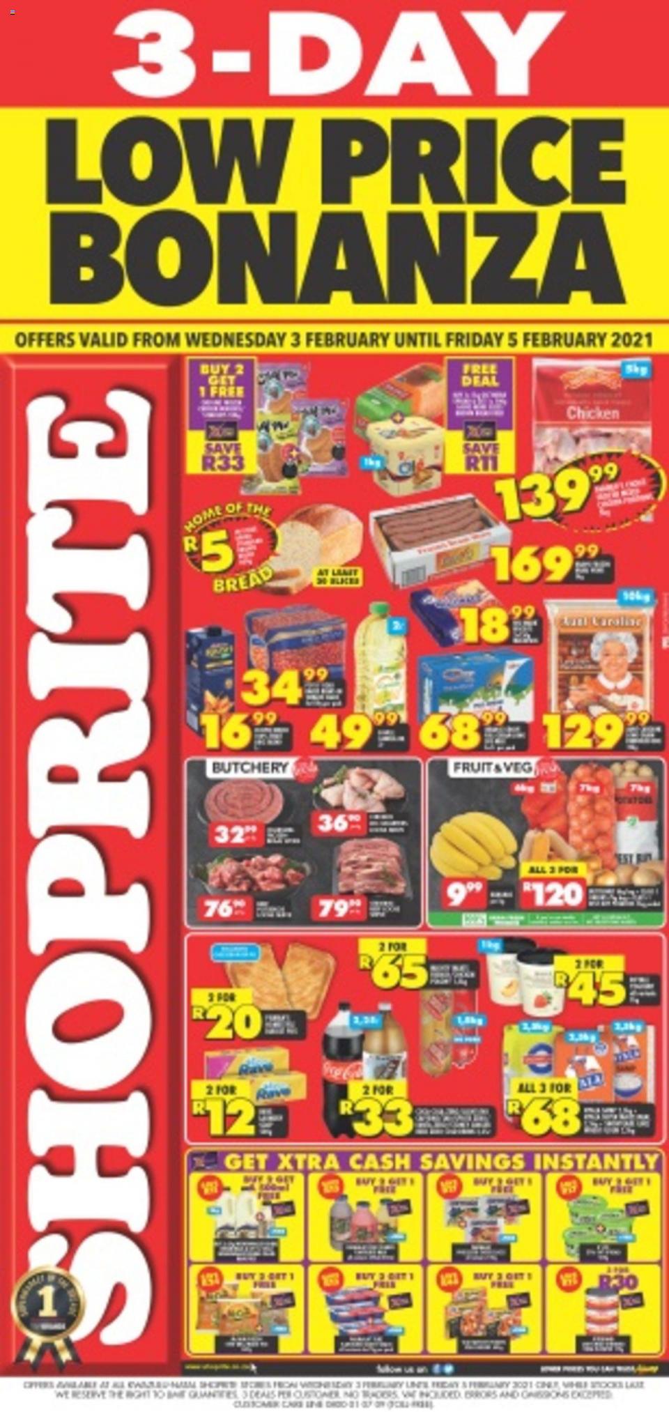 Shoprite Specials 3-Day Low Price Bonanza 3 February 2021