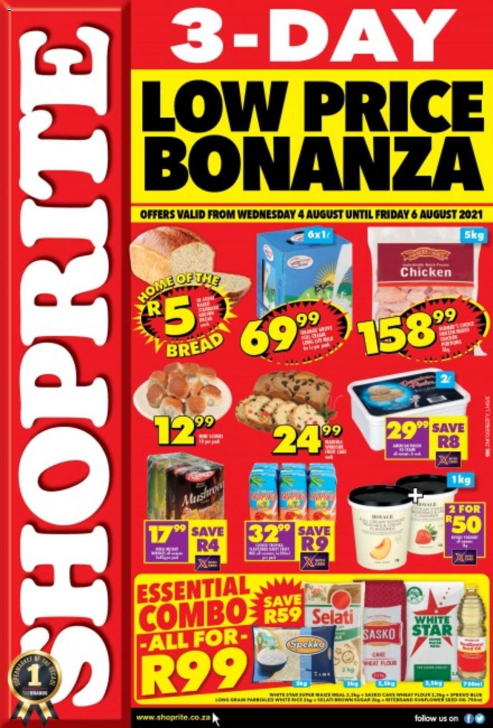 Shoprite Specials 3-Day Low Price Bonanza 4 – 6 August 2021