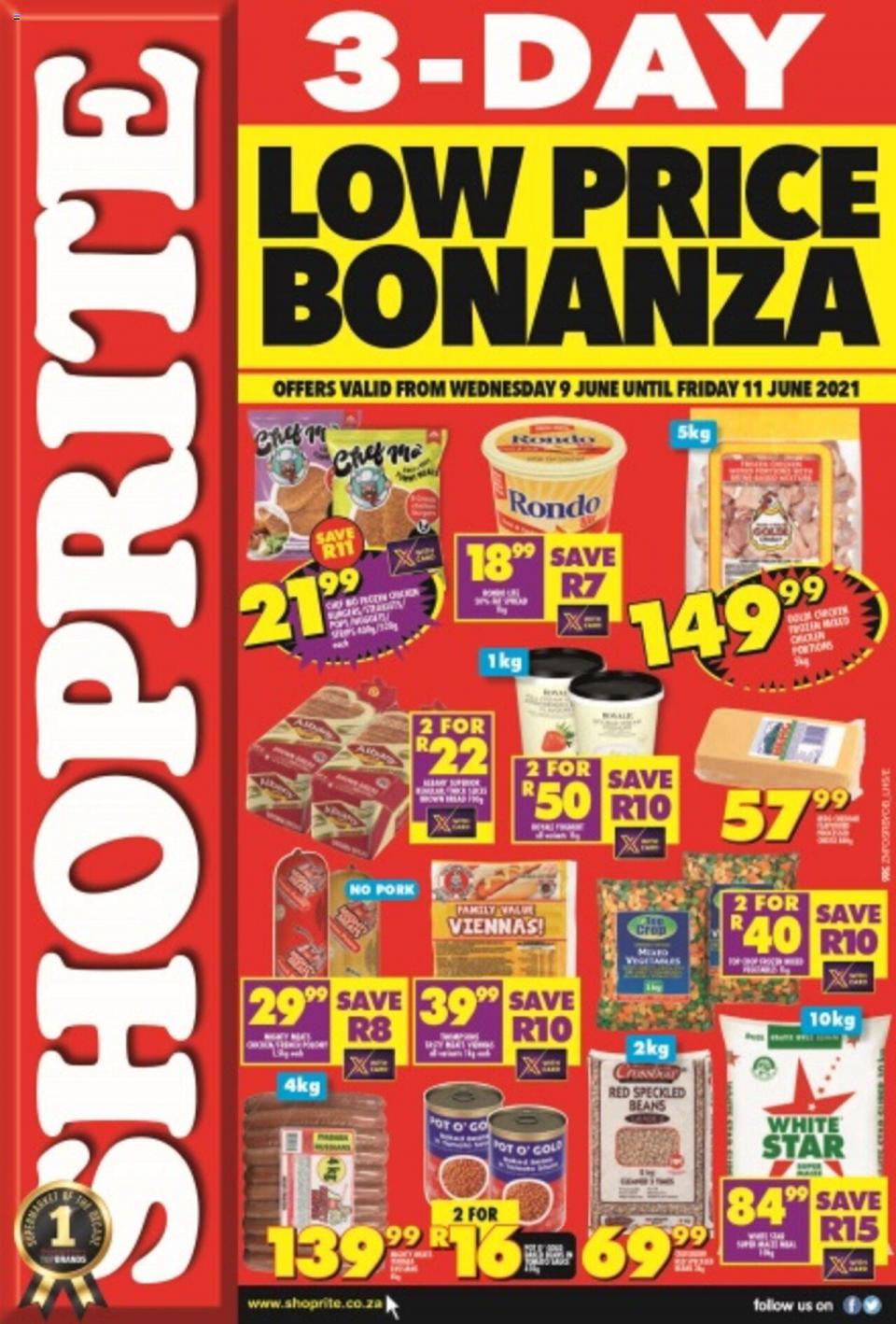 Shoprite Specials 3-Day Low Price Bonanza 9 – 11 June 2021