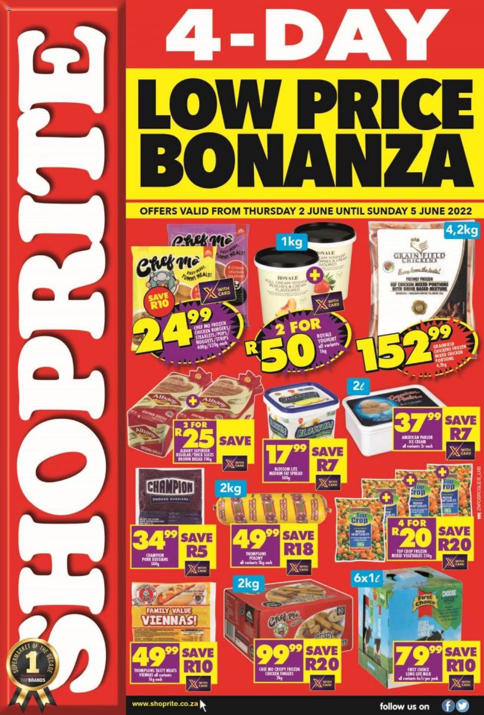 Shoprite Specials 4-Day Low Price Bonanza 2 – 5 June 2022