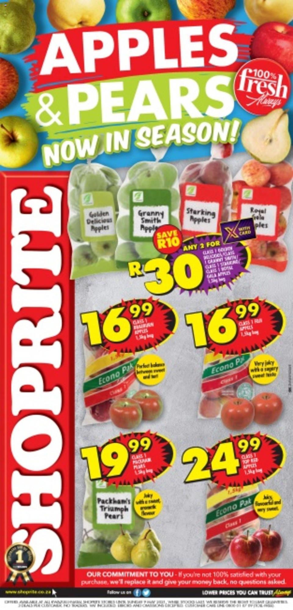 Shoprite Specials Apples & Pears Promotion 26 Apr – 9 May 2021