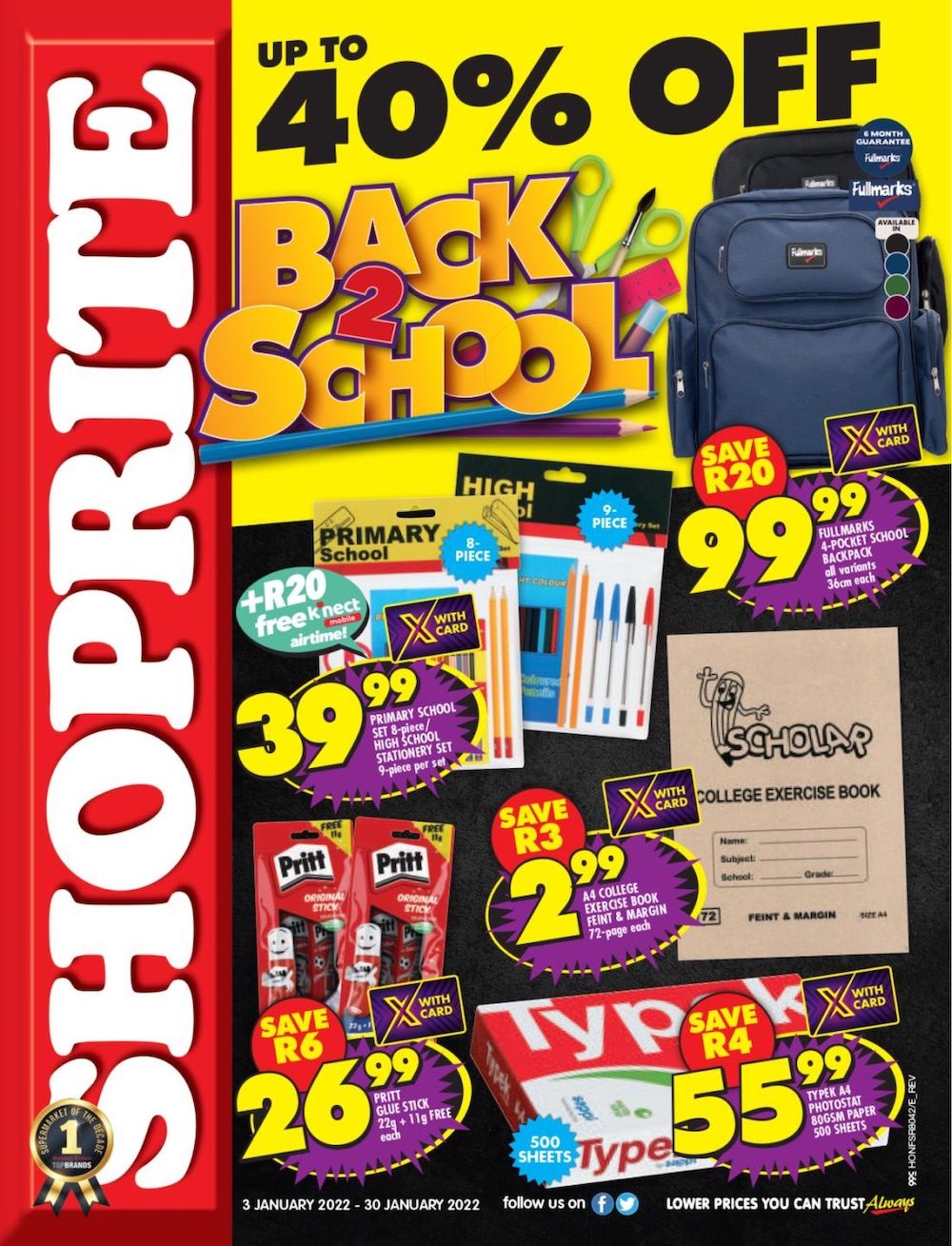 Shoprite Specials Back to School 3 – 30 Jan 2022