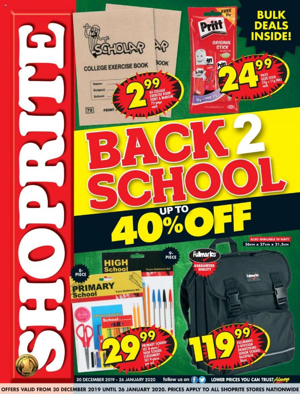 Shoprite Catalogue Shoprite Specials Back 2 School Shoprite Online