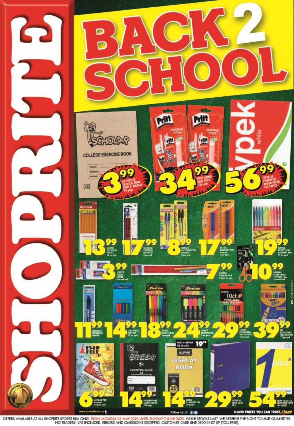 Shoprite Specials Back To School Promotion 25 May 2020